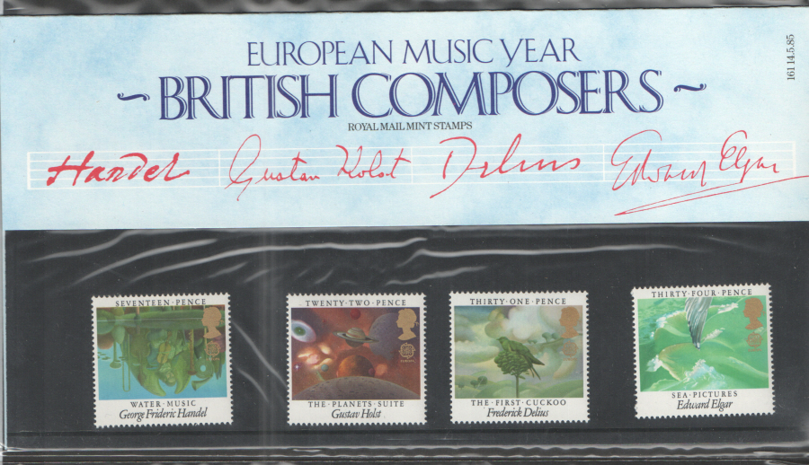 (image for) 1985 British Composers Royal Mail Presentation Pack 161 - Click Image to Close